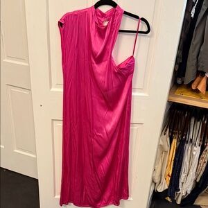 Corey Lynn Calter One Shoulder Fuchsia Dress